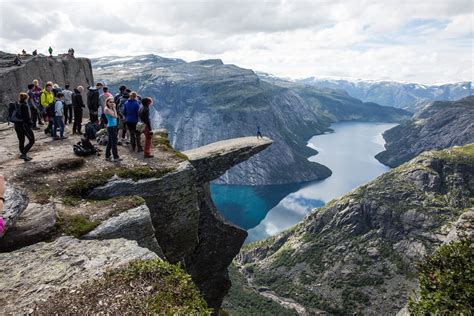 hiking to trolltunga.